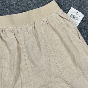 Falls Creek Linen Blend Shorts Casual Pull On Waist Pockets Beige L Chic Beach